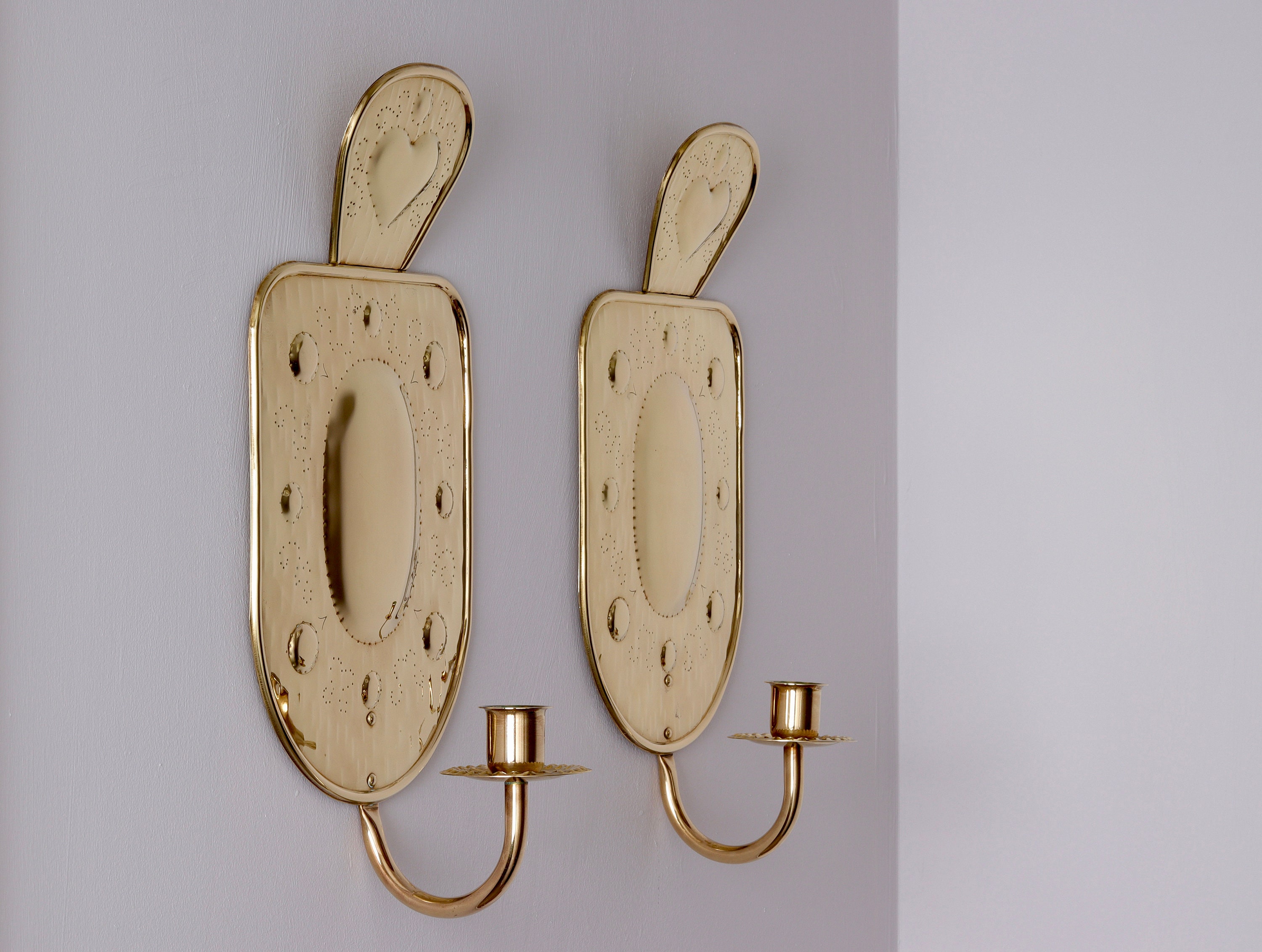 Pair of Mid-Century Swedish Brass Sconce By A Ericsson
