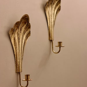 Pair of Vintage Swedish Brass Sconces by Arvika