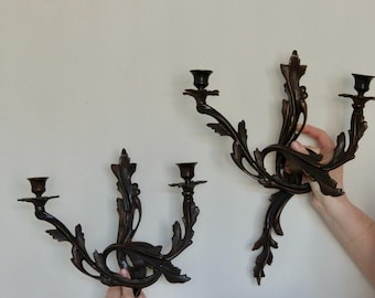 Pair of Vintage Brutalist Metal Sconces