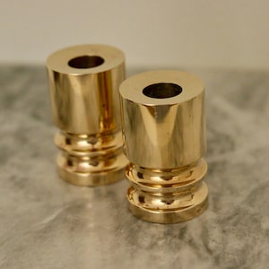 Pair of Mid-Century Swedish Brass Candle Holders