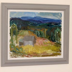 Mid-Century Original Swedish Oil on Canvas &quot;Naturmotiv&quot; by GÖRAN HAGEGÅRD - Vintage & Framed