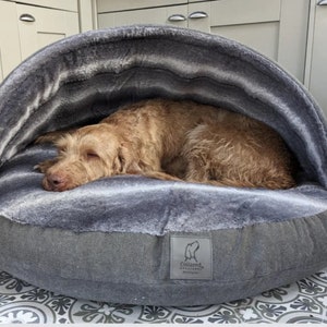 Luxury Dog Cave Bed with Removable Hood