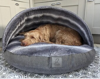 Luxury Dog Cave Bed with Removable Hood