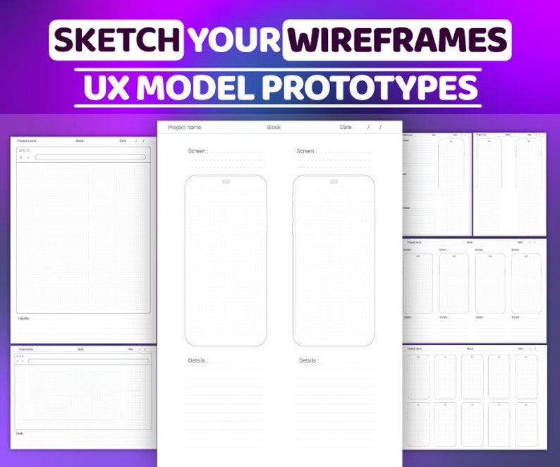UX Model Prototype Wireframes Template Ui/ux Design - Etsy