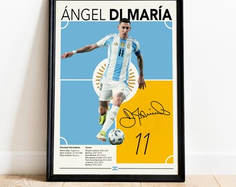 Angel Di Maria Wall Art, Argentina Soccer Print, Soccer Gifts, Football Player Poster, Sports Bedroom Decoration, Instant Download JPG