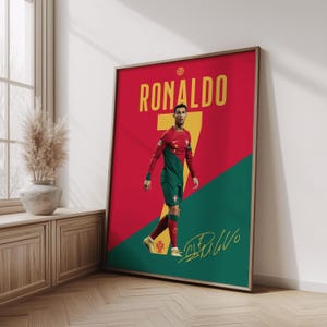 Ronaldo Wandkunst, druckbare Fußballspieler Star Poster, Jersey Rückseite, Digitaldrucke, Fußball Wandkunst Geschenk, JPEG