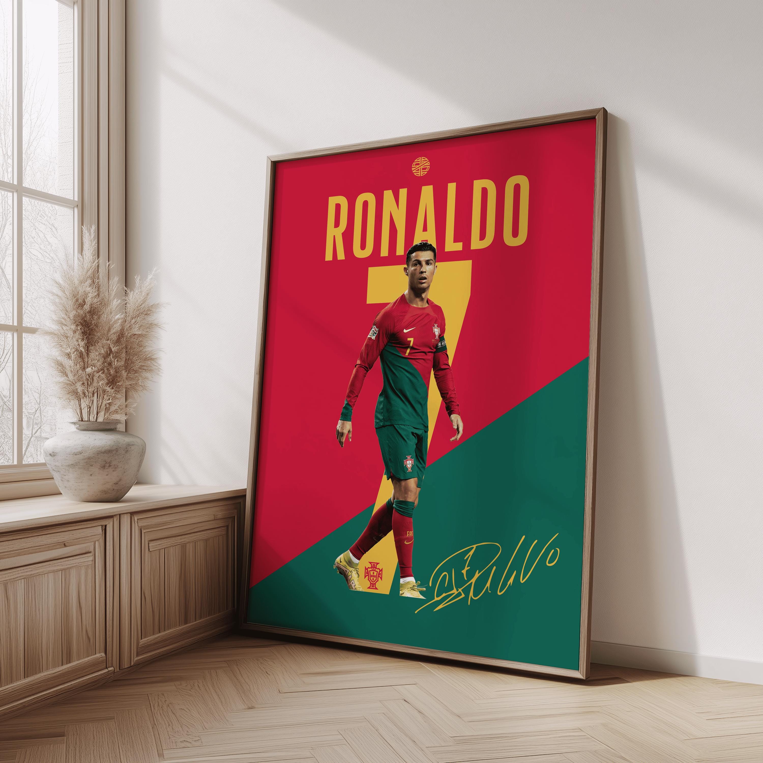 Ronaldo Wall Art, Printable Football Player Star Poster, Jersey Back, Digital Prints, Soccer Wall Art Gift, JPEG