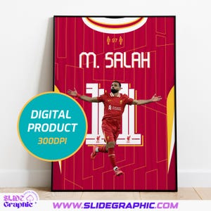 Mohamed Salah Poster, Liverpool football player , Soccer Gifts, Sports Bedroom Decoration, Soccer Wall Art, Instant Download JPG