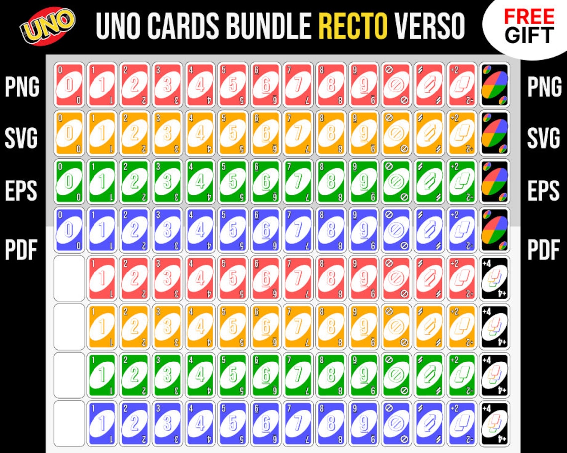 Spongebob Uno Deck Printable Recto Verso UNO Cards One File - Etsy