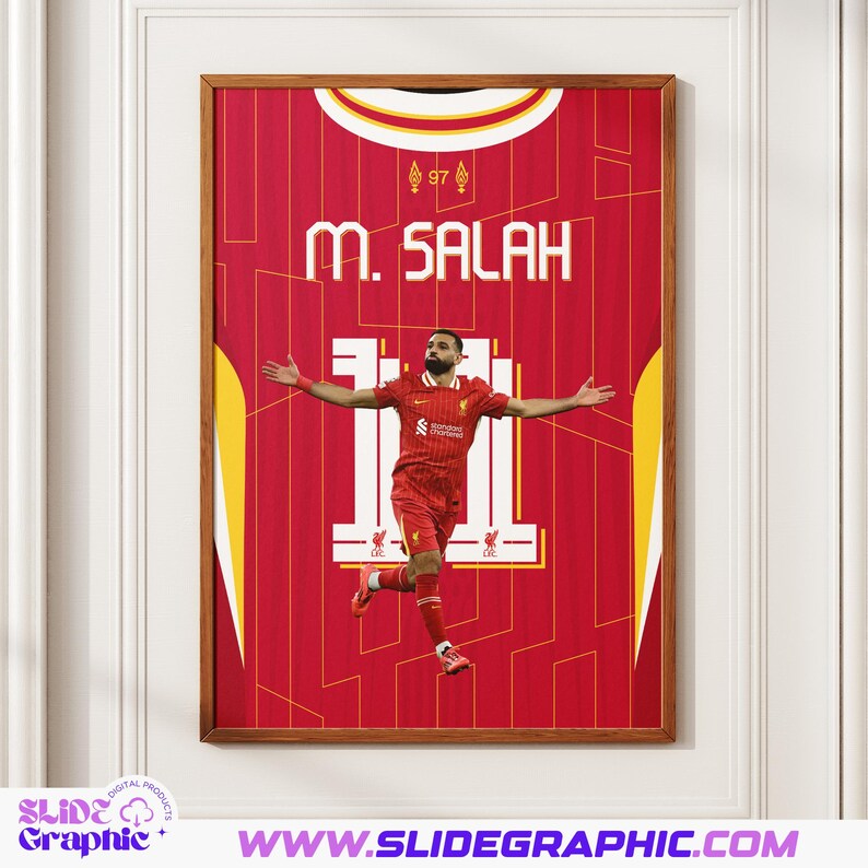 Mohamed Salah Poster, Liverpool football player , Soccer Gifts, Sports Bedroom Decoration, Soccer Wall Art, Instant Download JPG
