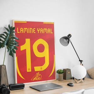 Lamine Yamal Poster, Spain Football Print, Soccer Gifts, Sports Poster, Football Poster, Soccer Wall Art, Sports Bedroom Posters