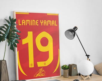 Lamine Yamal Poster, Spain Football Print, Soccer Gifts, Sports Poster, Football Poster, Soccer Wall Art, Sports Bedroom Posters