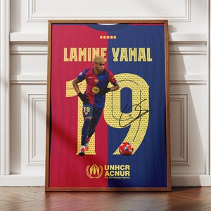 Lamine Yamal Jersey Wall Art, FC Barcelona Poster, Printable Football Player, Star Poster, Jersey Back, Digital Prints, Soccer Wall Art Gift