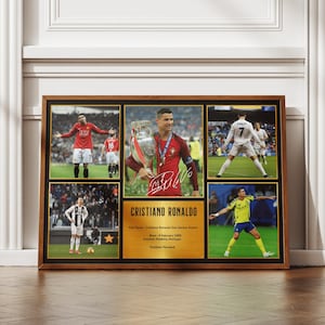 Ronaldo inspirational Wall Art, Printable Football Player Star Poster, Football Autograph Digital Prints, Soccer Wall Art Gift, JPEG