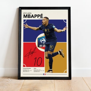 Kylian Mbappé Poster, France national football player , Soccer Gifts, Sports Bedroom Decoration, Instant Download JPG