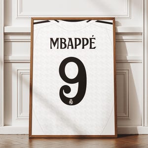 Mbappé - Real Madrid Wall Art, Printable Football Player Star Poster, Jersey Back, Digital Prints, Soccer Wall Art Gift, JPEG