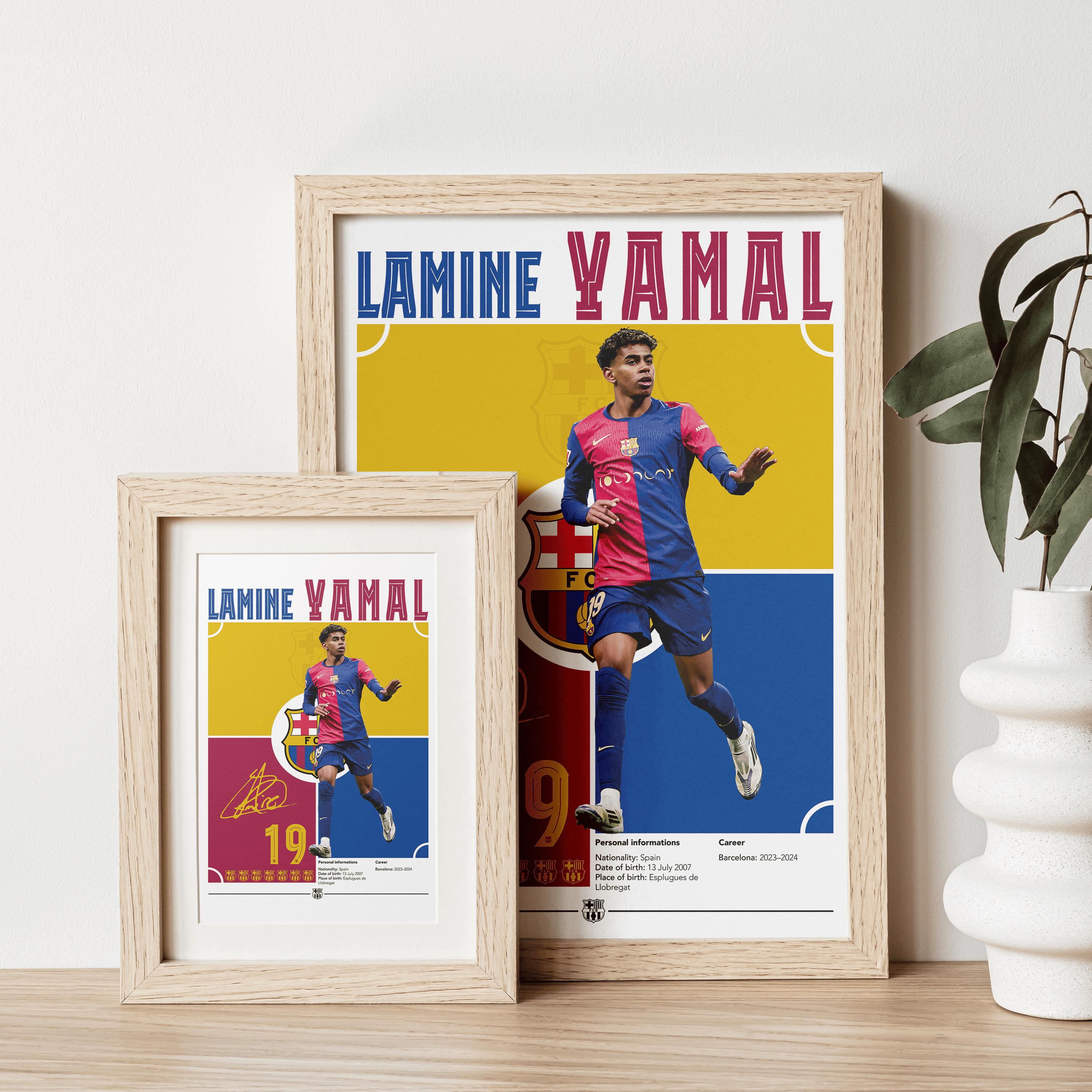 ラミン・ヤマルのポスター、FCバルセロナのサッカー選手、サッカー