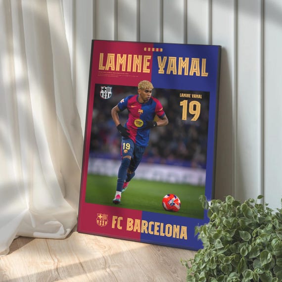 Lamine Yamal Poster, FC Barcelona Football Print, Soccer Gifts