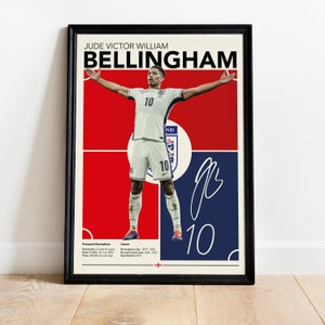 Jude Bellingham Wandkunst, England Fußball Poster, Fußball Geschenke, Fußballspieler Poster, Sport Schlafzimmer Dekoration, Sofort Download JPG