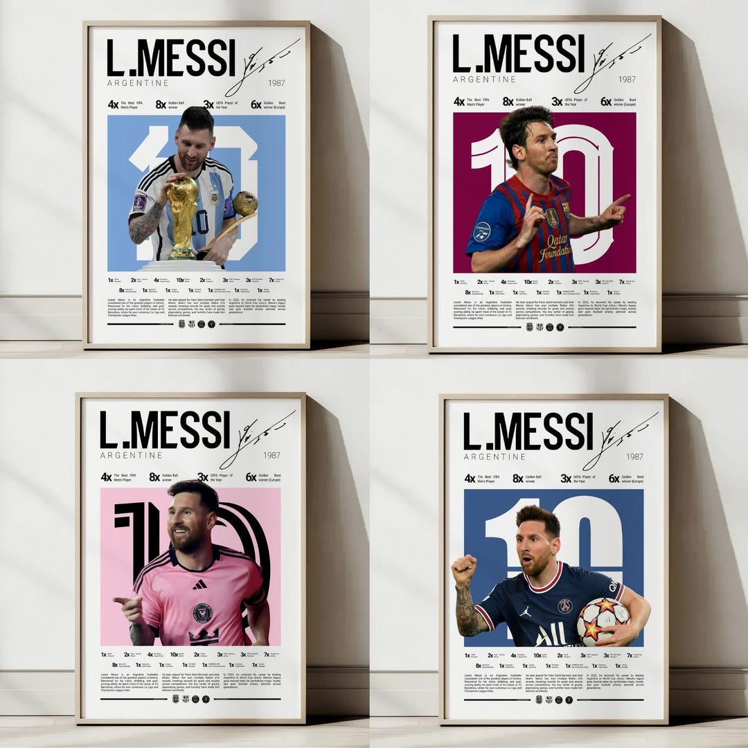 Affiche Lionel Messi Barca Barcelone Art Mur Intérieur Chambre Extérieur - AFFIC