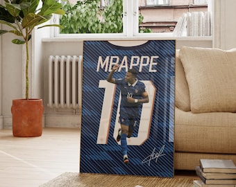Kylian Mbappe Poster, Soccer Wall Art, France Print, Mbappe fan gift, Printable football, Soccer home decor, Football wall art 26-27
