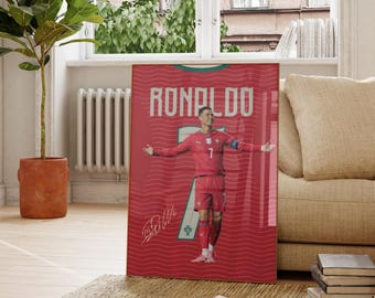 Ronaldo Wall Art, Ronaldo fan gift, Printable Football Player Star Poster, Digital Prints, Soccer Wall Art Gift, Jersey wall art 26-27