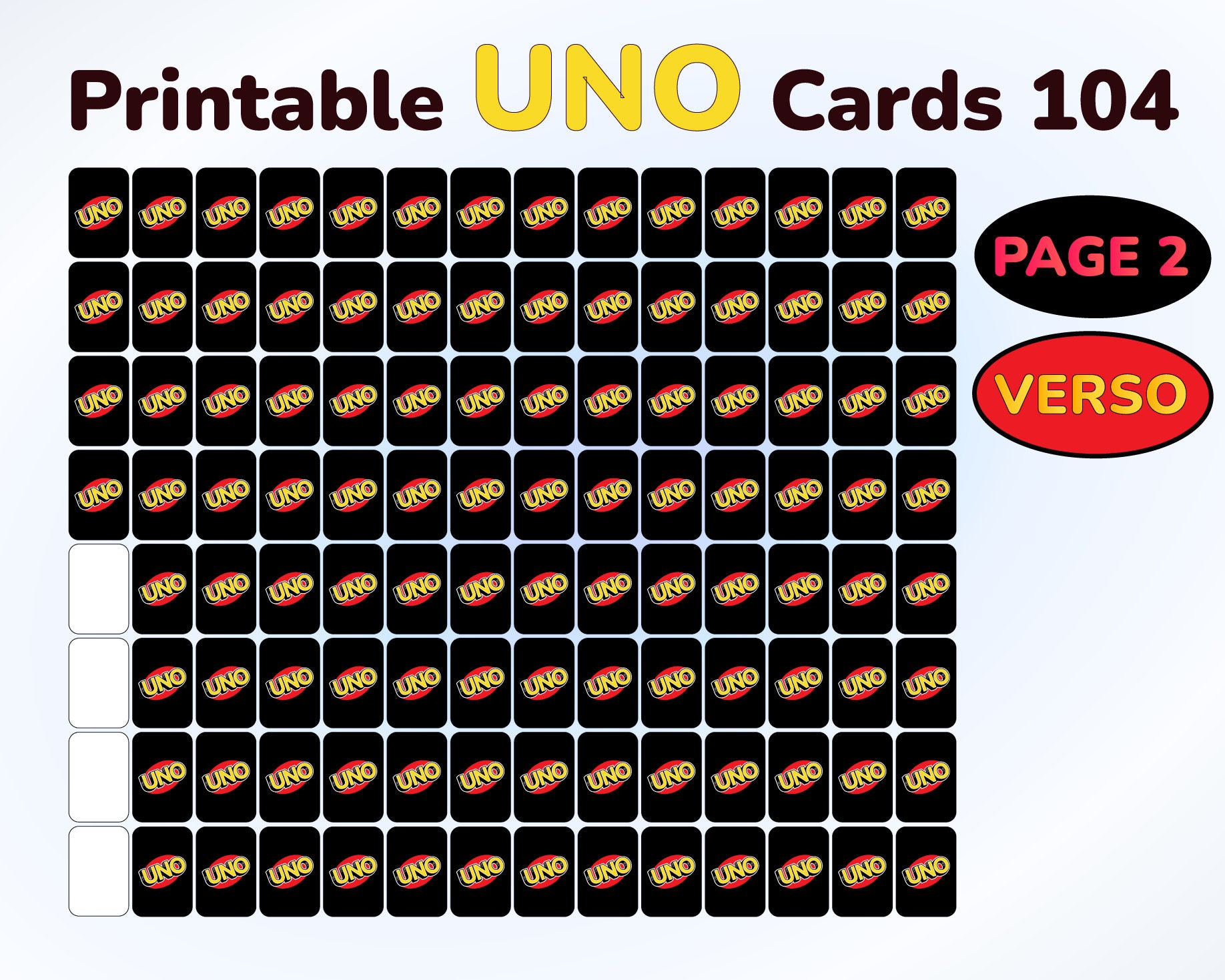 Spongebob Uno Deck Printable Recto Verso UNO Cards One File Etsy