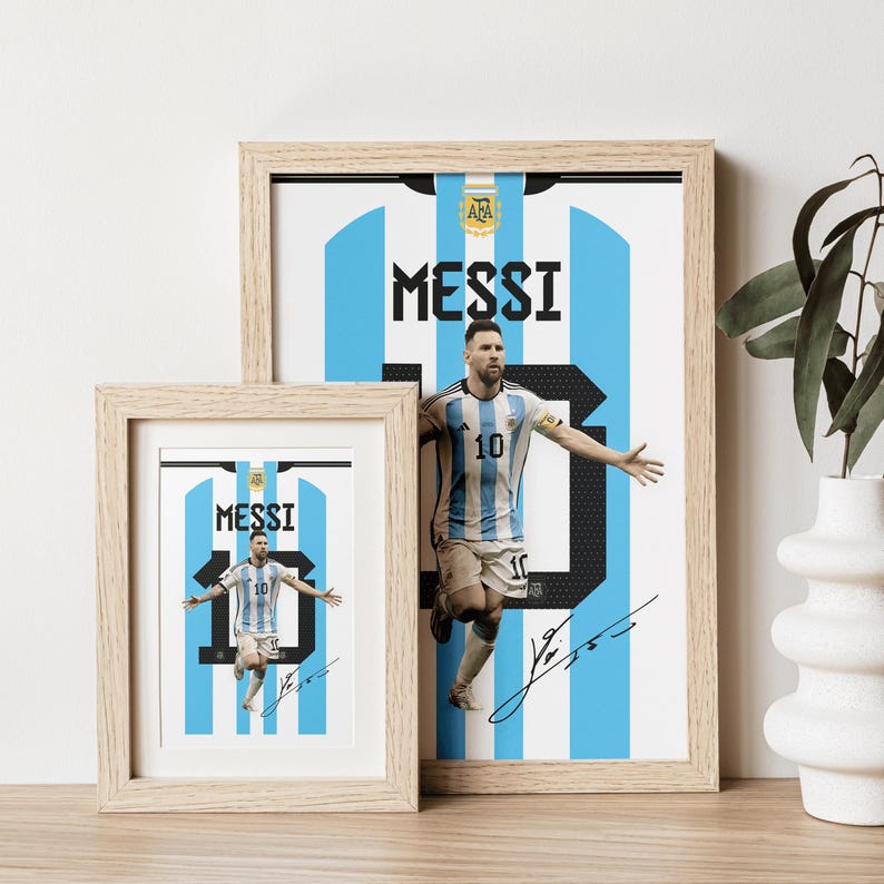Messi Wall Art, Printable Football Player Star Poster, Jersey Back, Digital Prints, Soccer Wall Art Gift, JPEG