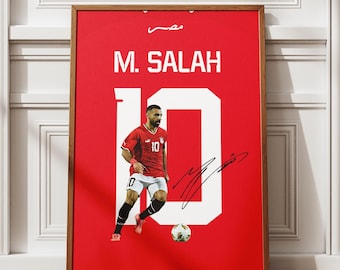 Mohamed Salah Ägypten Wandkunst, druckbarer Fußballspieler Star Poster, Digitaldrucke, Fußball Wandkunst Geschenk, JPEG