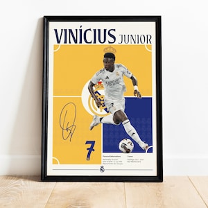 Vinicius Jr Poster, Real Madrid football player , Soccer Gifts, Sports Bedroom Decoration, Instant Download JPG