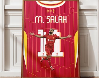 Mohamed Salah Poster, Liverpool football player , Soccer Gifts, Sports Bedroom Decoration, Soccer Wall Art, Instant Download JPG