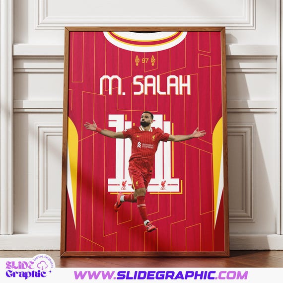 Mohamed Salah Poster, Liverpool football player , Soccer Gifts, Sports Bedroom Decoration, Soccer Wall Art, Instant Download JPG