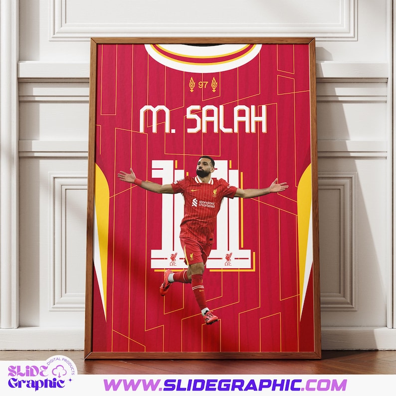 Mohamed Salah Poster, Liverpool football player , Soccer Gifts, Sports Bedroom Decoration, Soccer Wall Art, Instant Download JPG