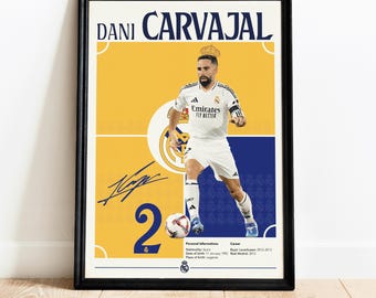 Dani Carvajal Poster, Real Madrid football player , Soccer Gifts, Sports Bedroom Decoration, Instant Download JPG