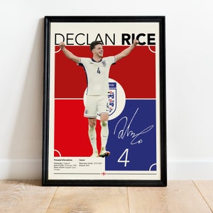 Declan Rice Wall Art, England Soccer Print, Soccer Gifts, Football Player Poster, Sports Bedroom Decoration, Instant Download JPG