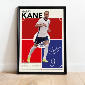 Harry Kane Wall Art, England Soccer Print, Soccer Gifts, Football Player Poster, Sports Bedroom Decoration, Instant Download JPG