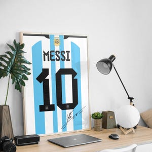 Messi Wall Art, Printable Football Player Star Poster, Jersey Back, Digital Prints, Soccer Wall Art Gift, JPEG