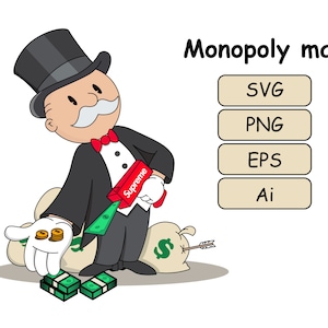 Monopoly Man | SVG | PNG | EPS | Ai | Digital Download | Svg Files for Cricut | Silhouette Cut Files | Clipart | Svg for Shirt