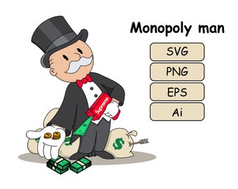 Monopoly Man | SVG | PNG | EPS | Ai | Digital Download | Svg Files for Cricut | Silhouette Cut Files | Clipart | Svg for Shirt