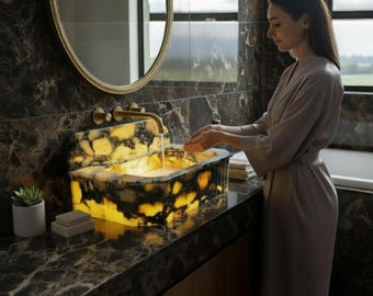 Calacatta Viola Marble Sink – Handmade Luxury Bathroom Basin, Natural Stone Vessel Sink for Modern & Boutique Interiors