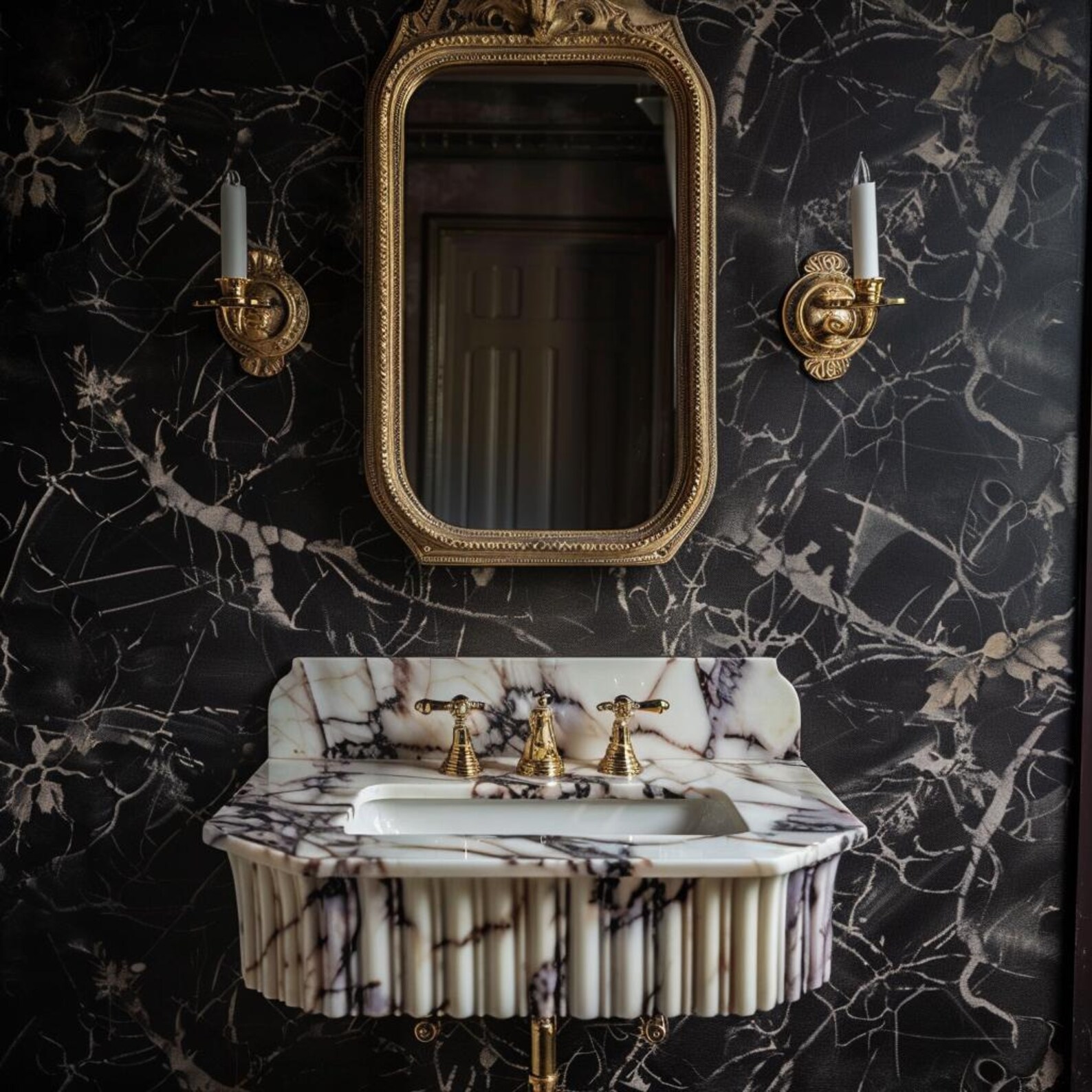 Hand Carved Calacatta Viola Marble Vanity, Custom Order Bathroom Sink ...