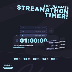 Der ultimative Streamathon-Timer - hochgradig anpassbarer Marathon-Widget | Twitch.tv + StreamElements