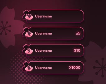 Re;Named - Sakura Themed Latest Events Boxes | Animated Widget for Twitch & StreamElements