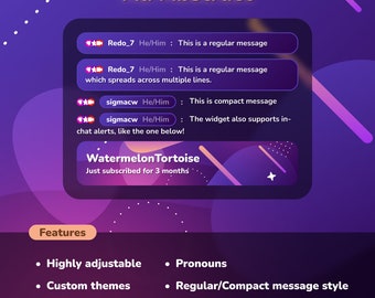 Abstract Chat Widget for Twitch & StreamElements: 7 Themes + Custom Theme Editor