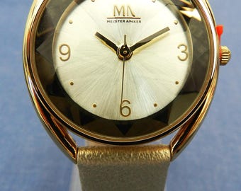 MEISTER ANKER ladies watch - gold-coloured 3 ATM, honeycomb pattern dial edge - new