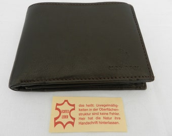 Monopol  Herren Geldbörse, Portemonnaie, Brieftasche, Echtleder 12 x 9 cm dunkelbraun, neu