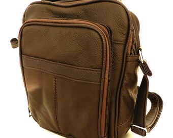 Men's brown leather bag, shoulder bag, crossbody, shoulder bag - genuine leather