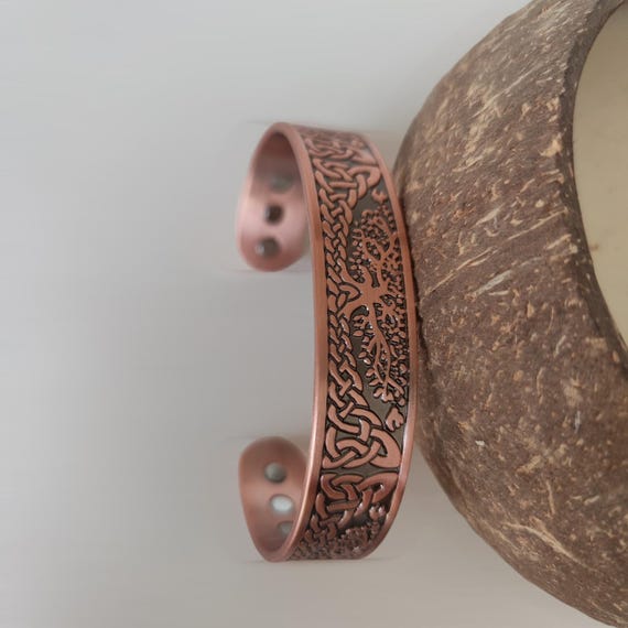 Pure Copper Magnetic Bracelet Tree of Life Celtic Bracelet Mens