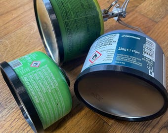 Gas cartridge rim protector – TPU protective ring for 110 g, 230 g (Decathlon) 230/450 g gas canisters | Anti-rattle & rust protection for outdoor camping