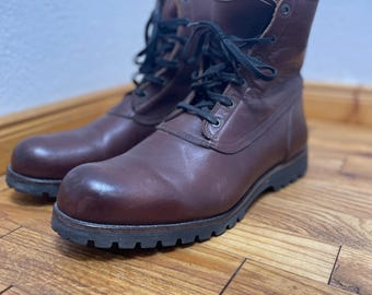 Vintage full leather Boot Brown Lundhags size US 13 14 EU 48 for work, bushcraft, vintage, survival, heritage